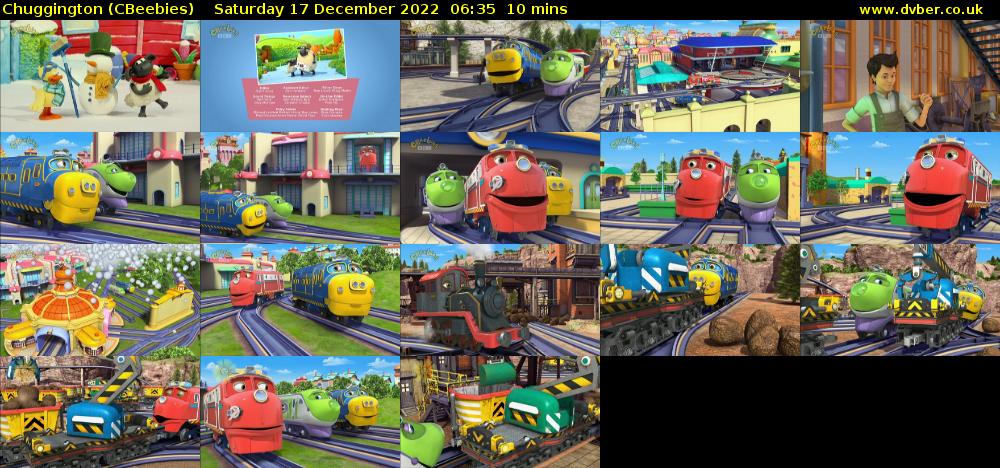 Chuggington (CBeebies) Saturday 17 December 2022 06:35 - 06:45