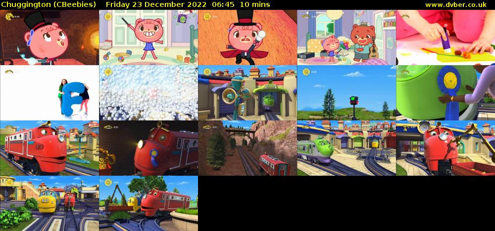 Chuggington (CBeebies) Friday 23 December 2022 06:45 - 06:55