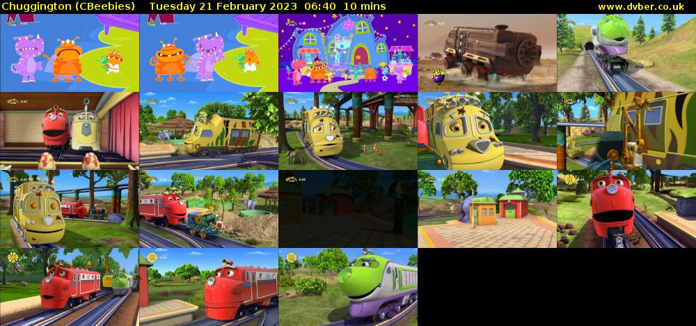 Chuggington (CBeebies) Tuesday 21 February 2023 06:40 - 06:50