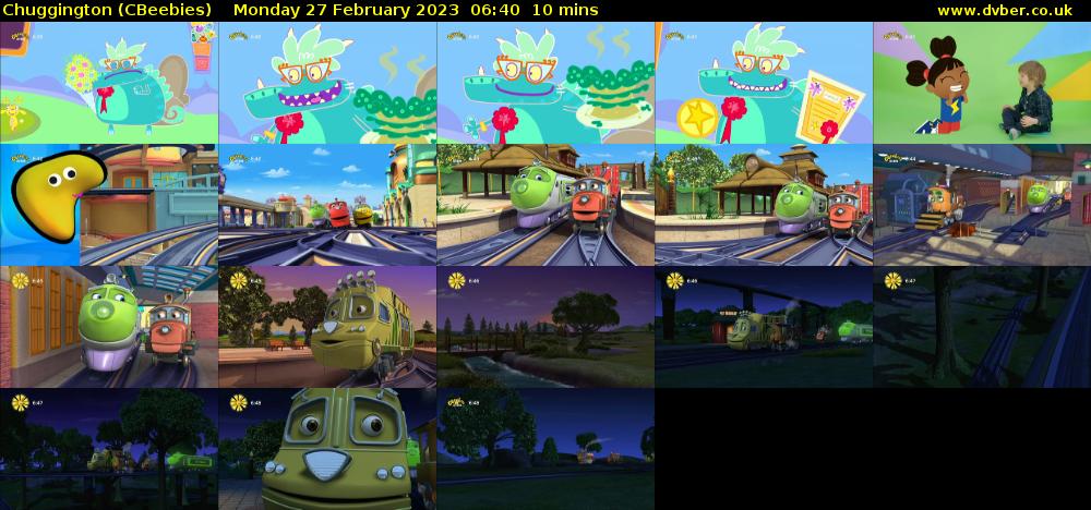 Chuggington (CBeebies) Monday 27 February 2023 06:40 - 06:50