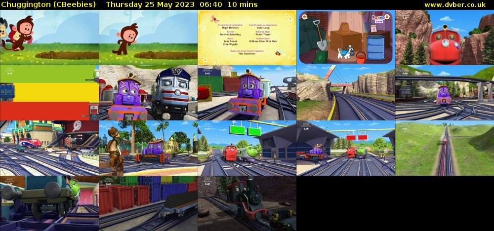 Chuggington (CBeebies) Thursday 25 May 2023 06:40 - 06:50