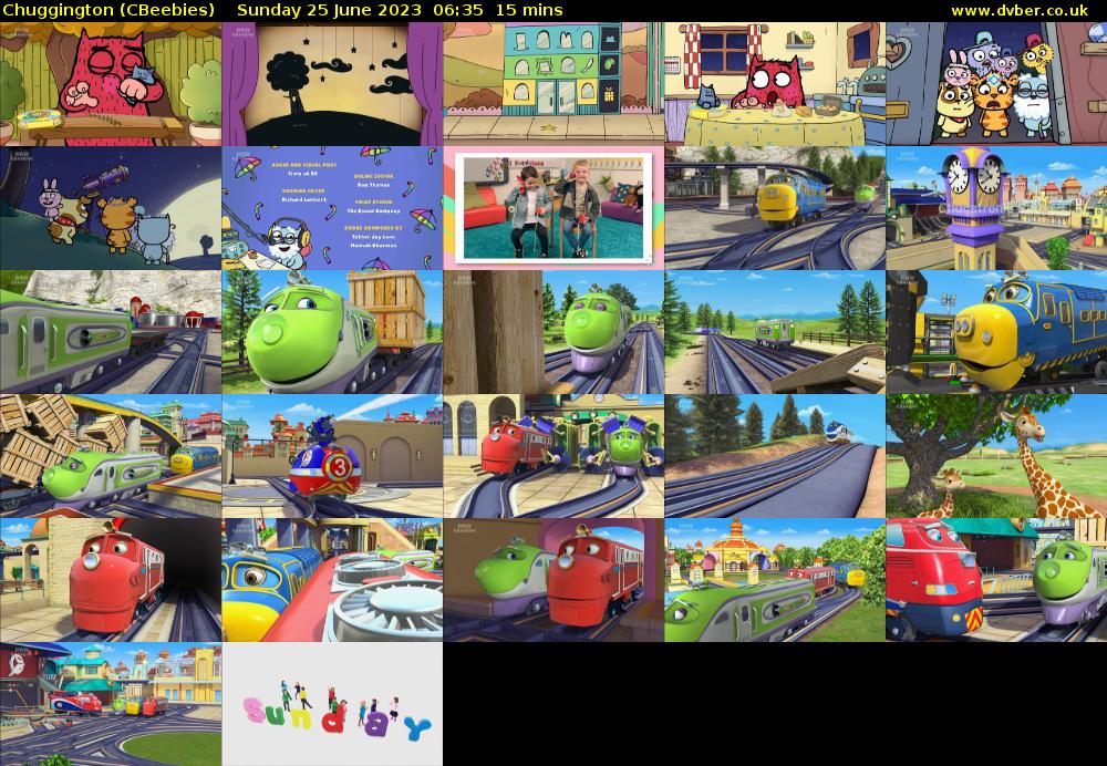 Chuggington (CBeebies) Sunday 25 June 2023 06:35 - 06:50