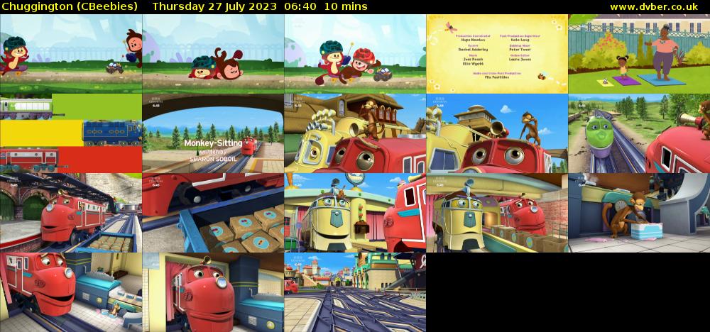 Chuggington (CBeebies) Thursday 27 July 2023 06:40 - 06:50