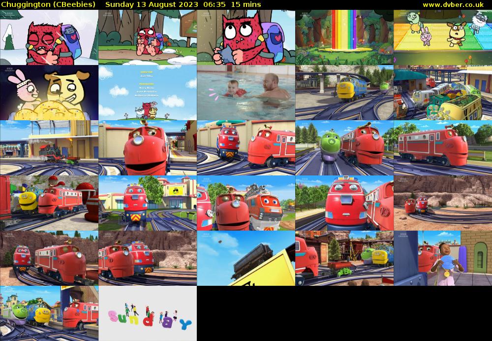 Chuggington (CBeebies) Sunday 13 August 2023 06:35 - 06:50