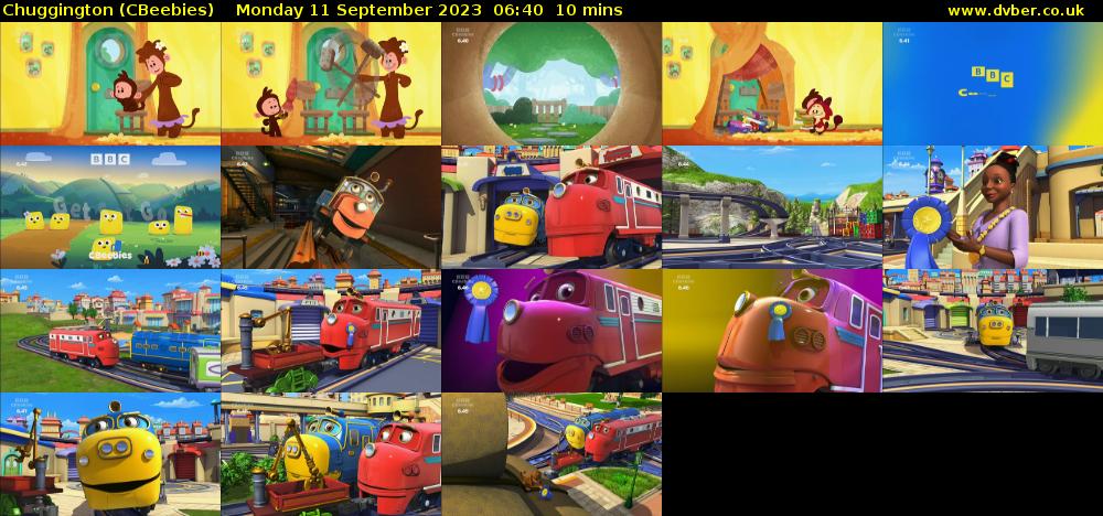 Chuggington (CBeebies) Monday 11 September 2023 06:40 - 06:50