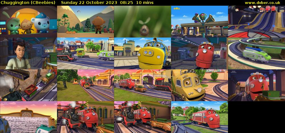 Chuggington (CBeebies) Sunday 22 October 2023 08:25 - 08:35