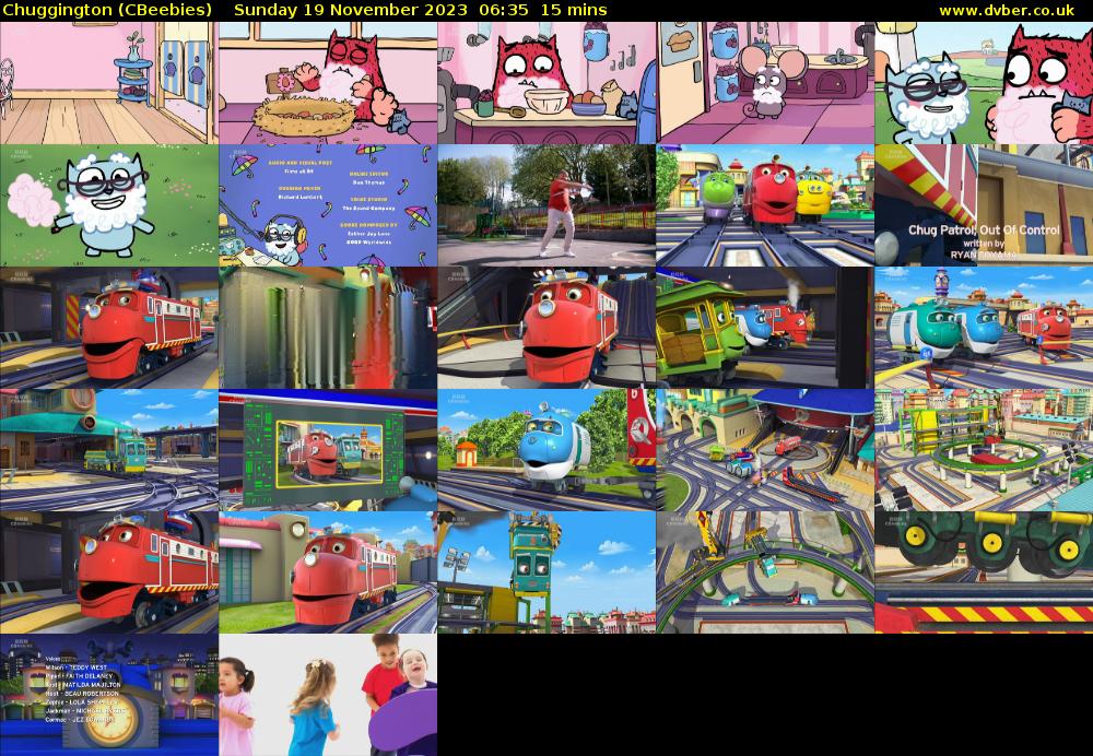 Chuggington (CBeebies) Sunday 19 November 2023 06:35 - 06:50