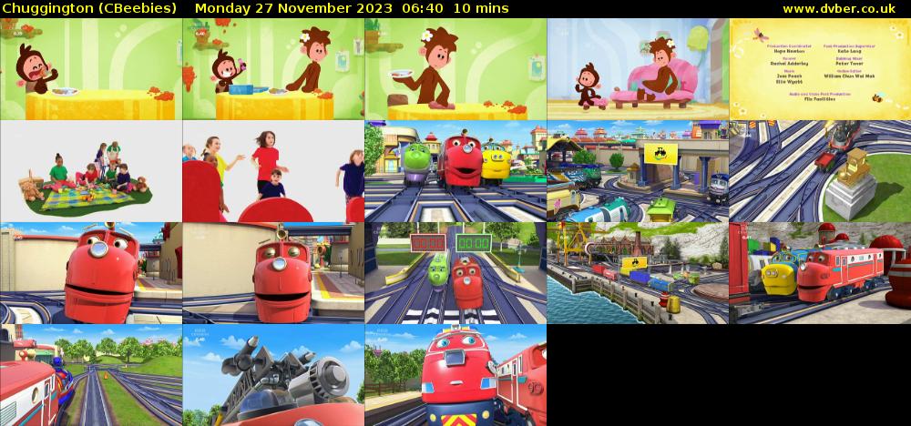 Chuggington (CBeebies) Monday 27 November 2023 06:40 - 06:50