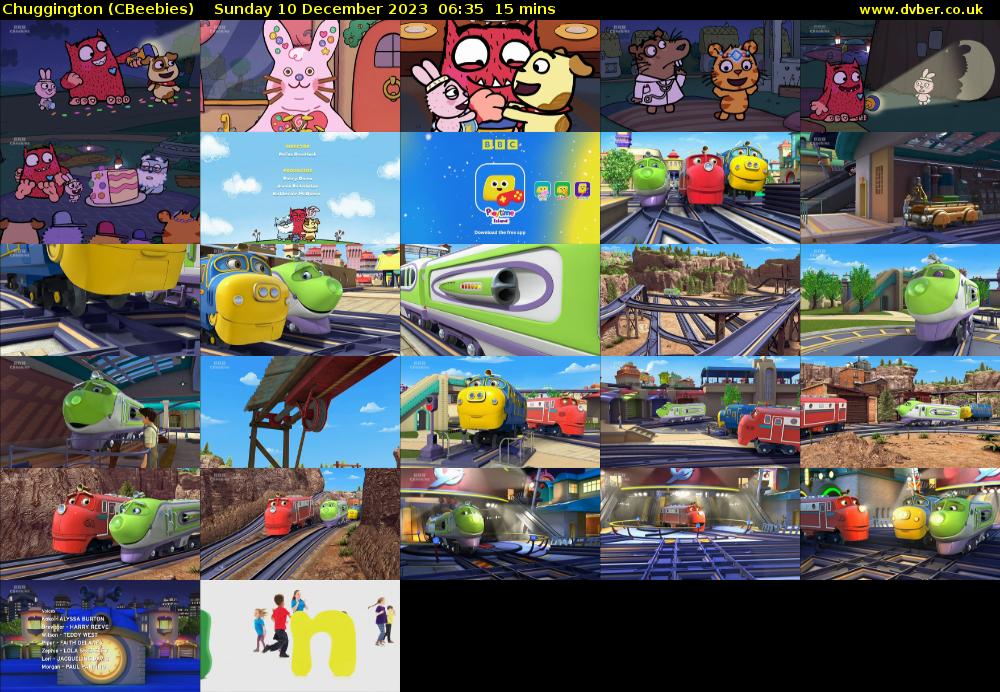Chuggington (CBeebies) Sunday 10 December 2023 06:35 - 06:50
