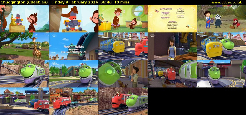 Chuggington (CBeebies) Friday 9 February 2024 06:40 - 06:50
