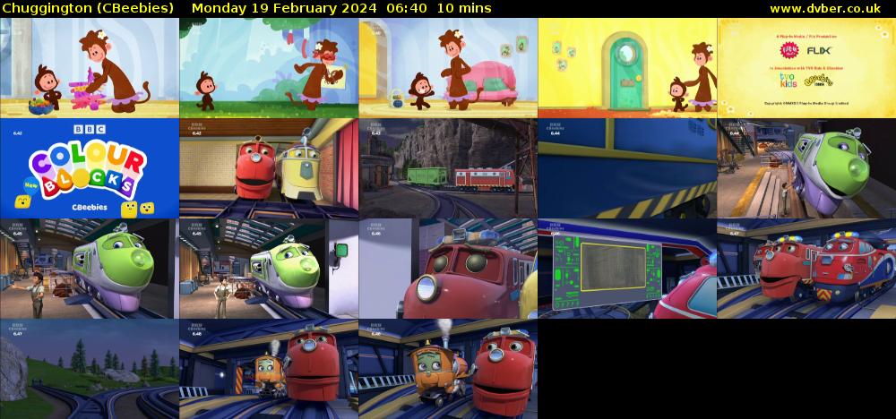 Chuggington (CBeebies) Monday 19 February 2024 06:40 - 06:50