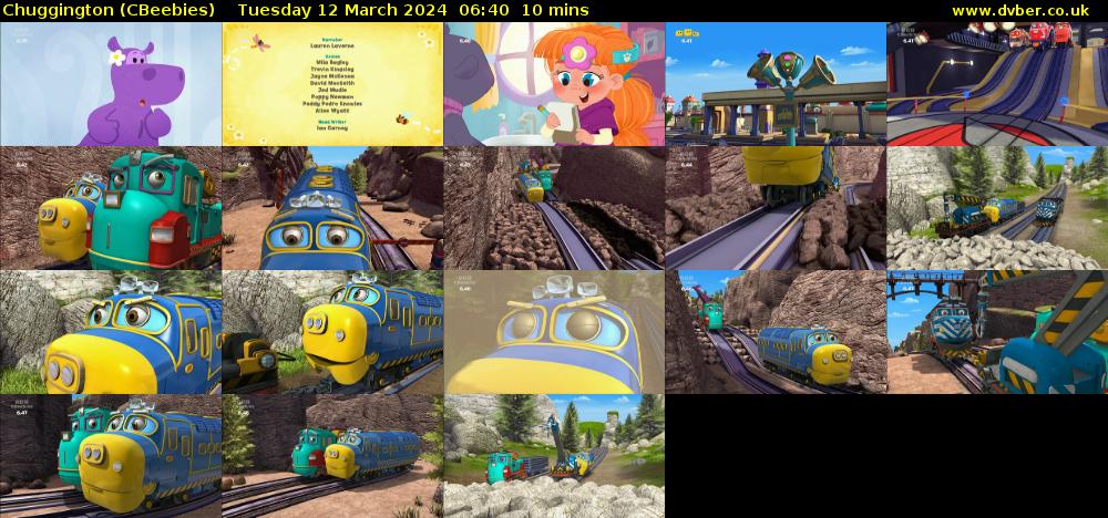 Chuggington (CBeebies) Tuesday 12 March 2024 06:40 - 06:50