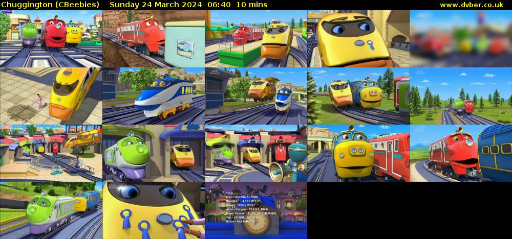 Chuggington (CBeebies) Sunday 24 March 2024 06:40 - 06:50