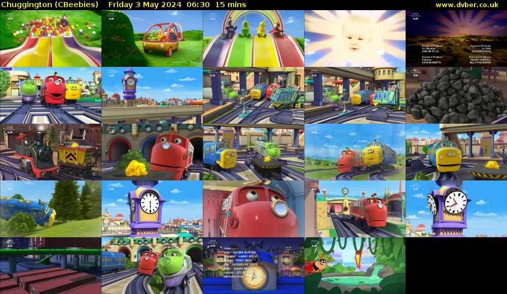Chuggington (CBeebies) Friday 3 May 2024 06:30 - 06:45