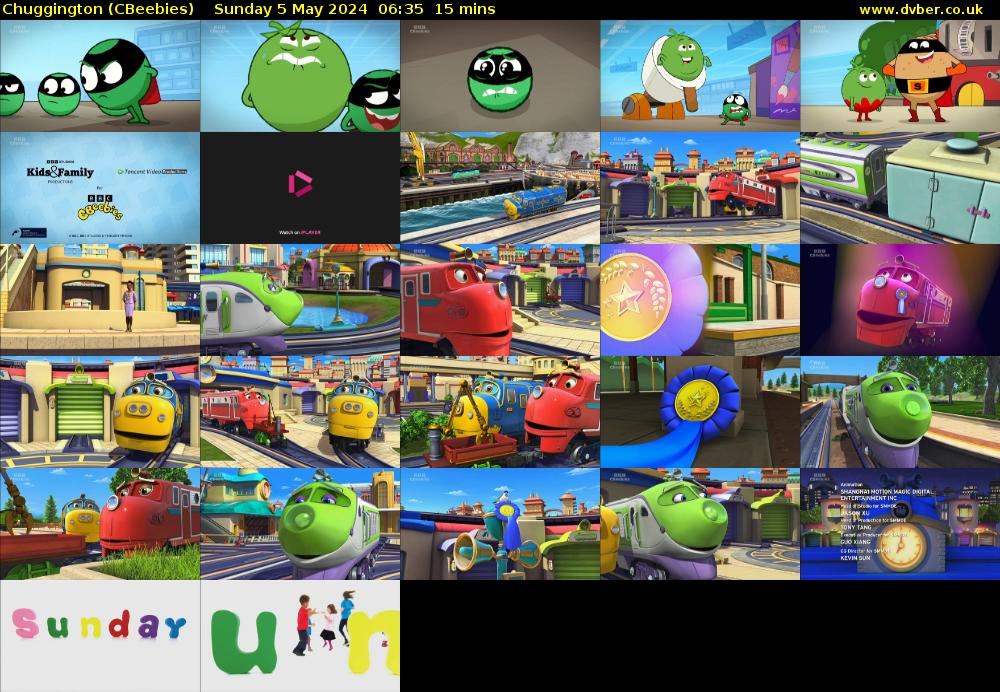 Chuggington (CBeebies) Sunday 5 May 2024 06:35 - 06:50