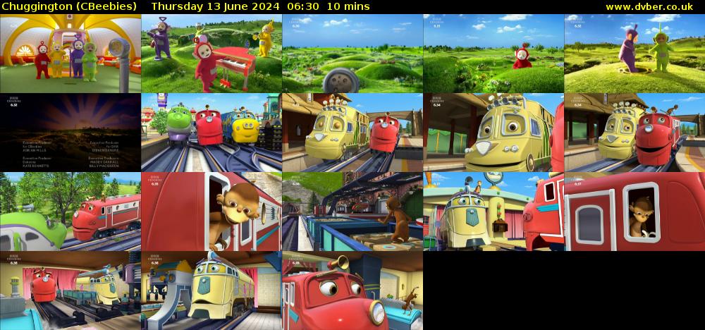 Chuggington (CBeebies) Thursday 13 June 2024 06:30 - 06:40