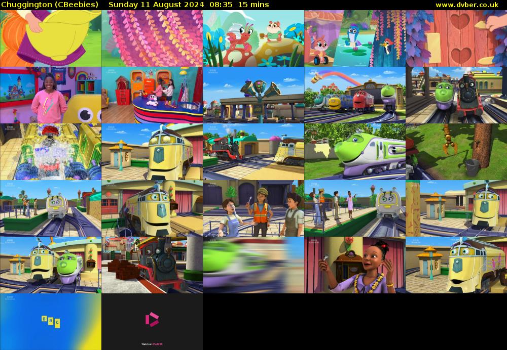 Chuggington (CBeebies) Sunday 11 August 2024 08:35 - 08:50