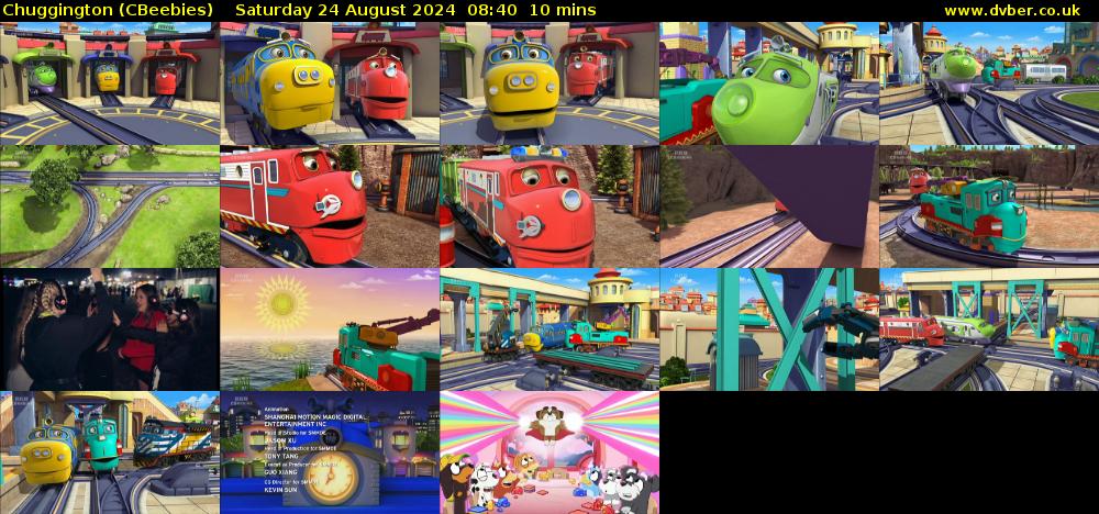 Chuggington (CBeebies) Saturday 24 August 2024 08:40 - 08:50
