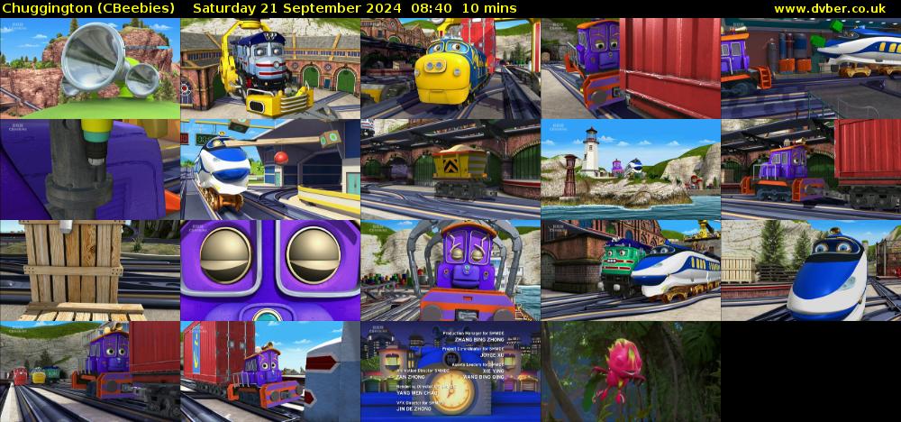 Chuggington (CBeebies) Saturday 21 September 2024 08:40 - 08:50