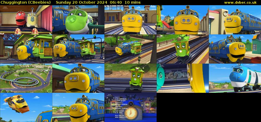 Chuggington (CBeebies) Sunday 20 October 2024 06:40 - 06:50