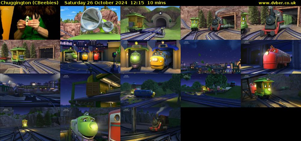 Chuggington (CBeebies) Saturday 26 October 2024 12:15 - 12:25