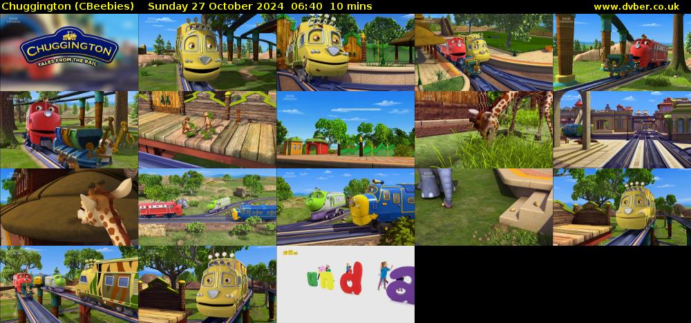 Chuggington (CBeebies) Sunday 27 October 2024 06:40 - 06:50