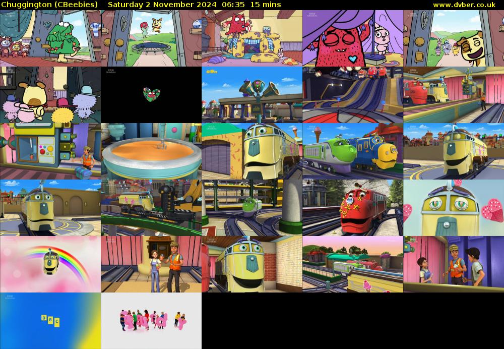 Chuggington (CBeebies) Saturday 2 November 2024 06:35 - 06:50
