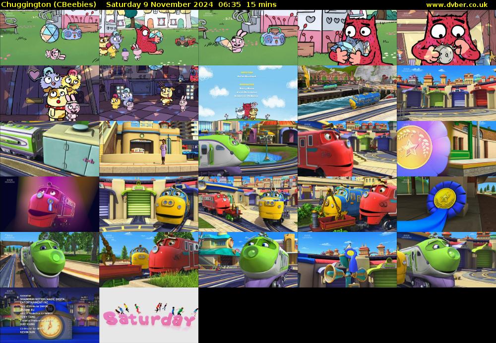 Chuggington (CBeebies) Saturday 9 November 2024 06:35 - 06:50
