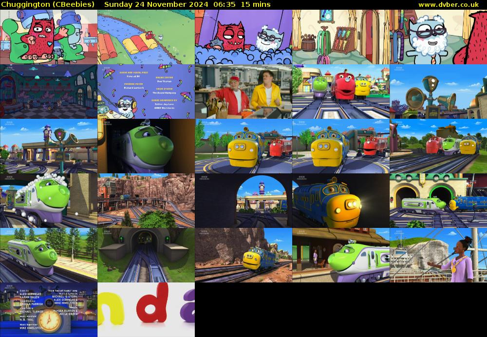 Chuggington (CBeebies) Sunday 24 November 2024 06:35 - 06:50