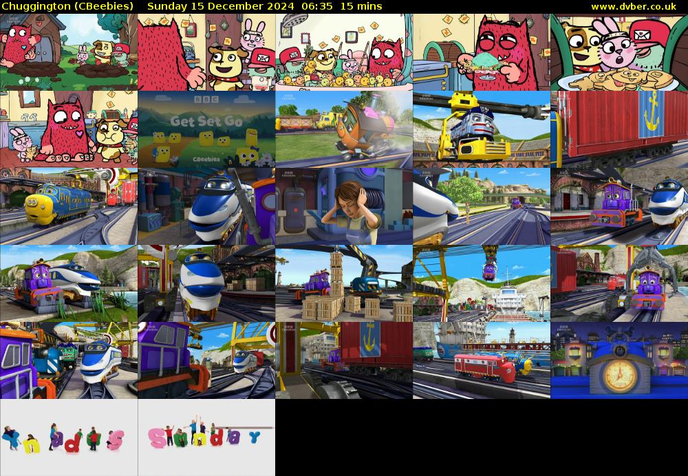 Chuggington (CBeebies) Sunday 15 December 2024 06:35 - 06:50