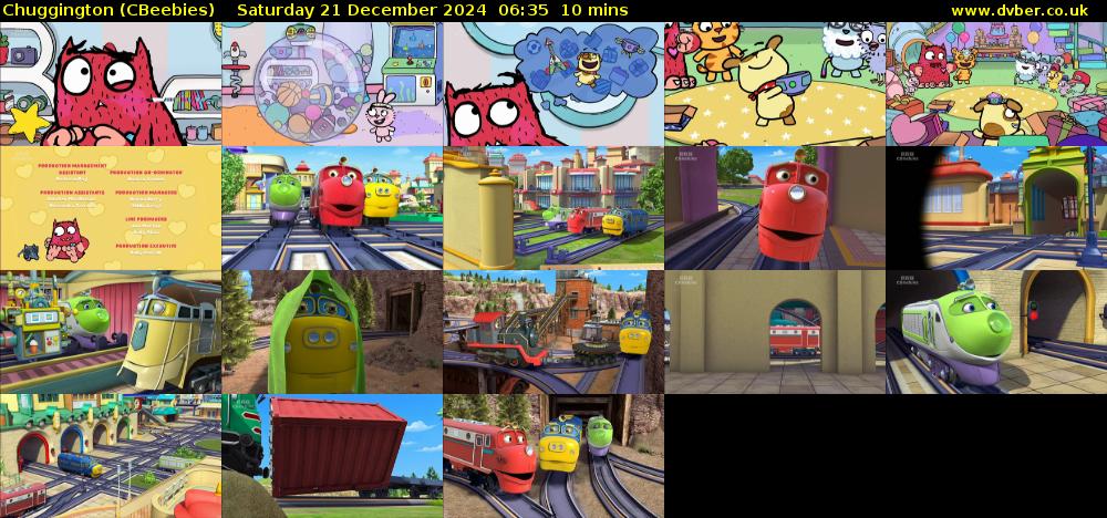 Chuggington (CBeebies) Saturday 21 December 2024 06:35 - 06:45