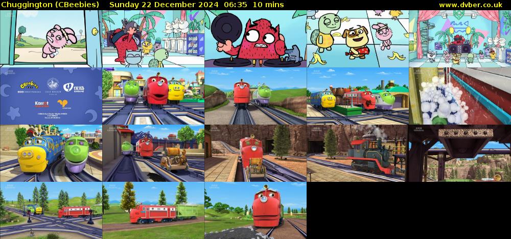 Chuggington (CBeebies) Sunday 22 December 2024 06:35 - 06:45