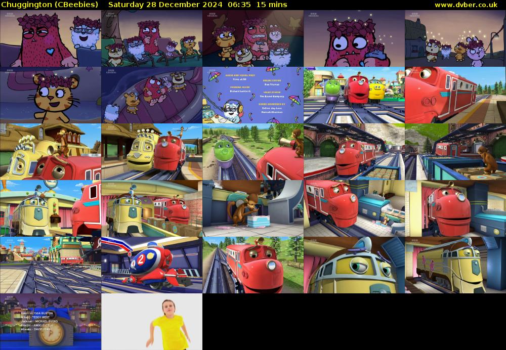 Chuggington (CBeebies) Saturday 28 December 2024 06:35 - 06:50