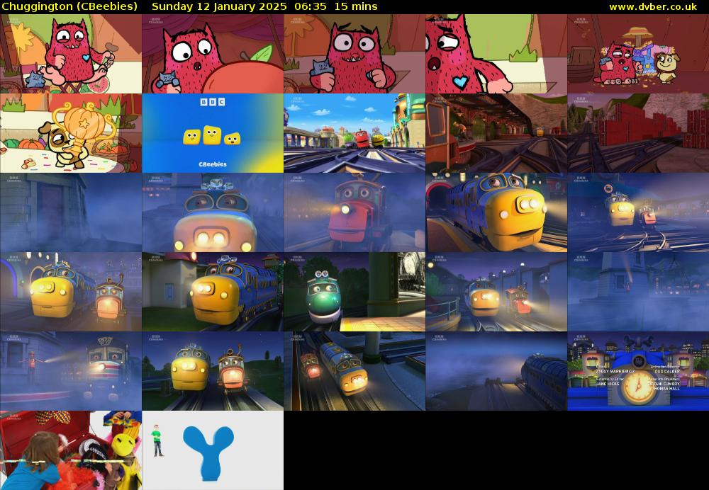 Chuggington (CBeebies) Sunday 12 January 2025 06:35 - 06:50