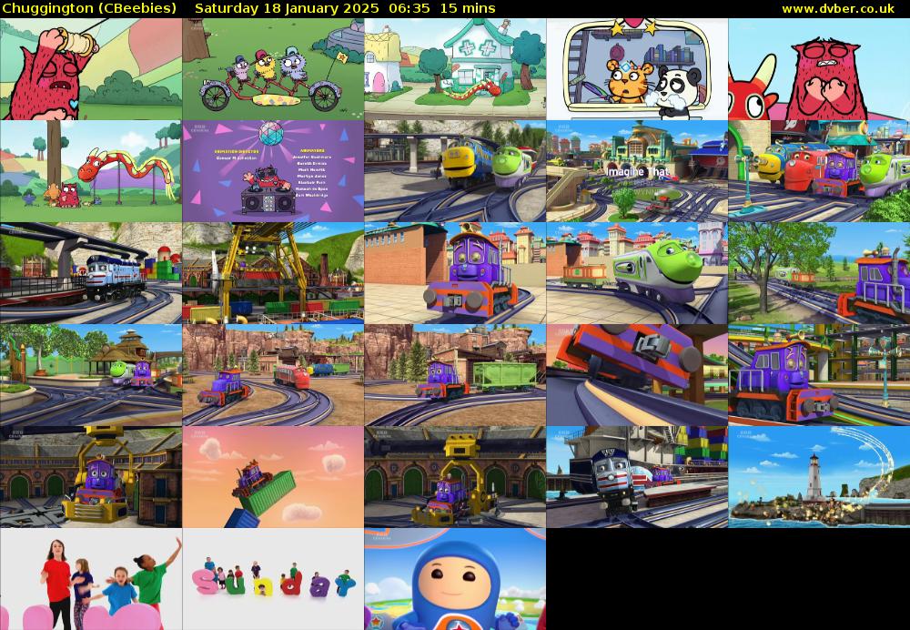 Chuggington (CBeebies) Saturday 18 January 2025 06:35 - 06:50