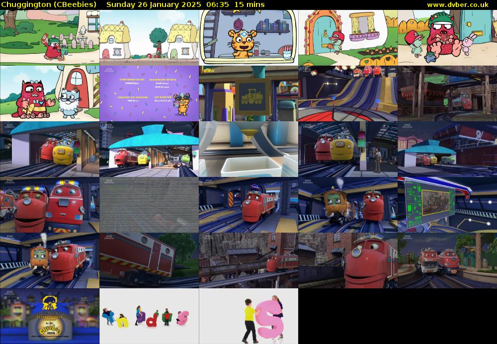 Chuggington (CBeebies) Sunday 26 January 2025 06:35 - 06:50