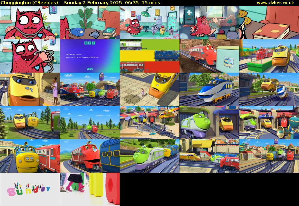 Chuggington (CBeebies) Sunday 2 February 2025 06:35 - 06:50