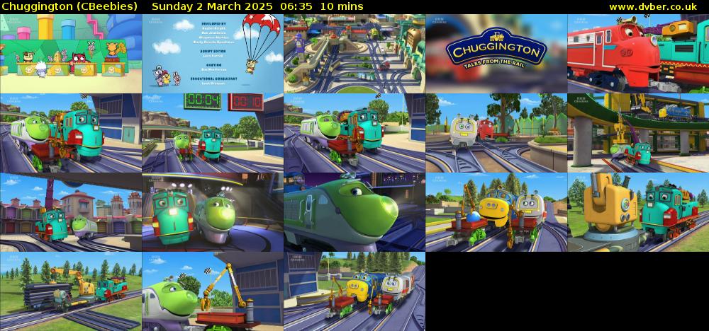 Chuggington (CBeebies) Sunday 2 March 2025 06:35 - 06:45