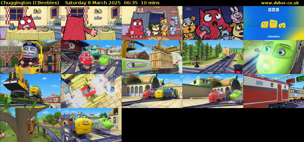 Chuggington (CBeebies) Saturday 8 March 2025 06:35 - 06:45