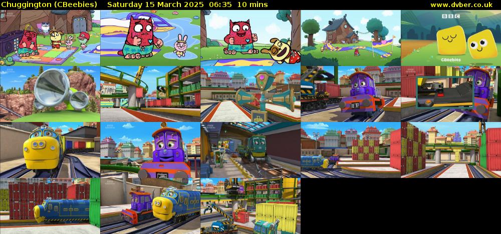 Chuggington (CBeebies) Saturday 15 March 2025 06:35 - 06:45