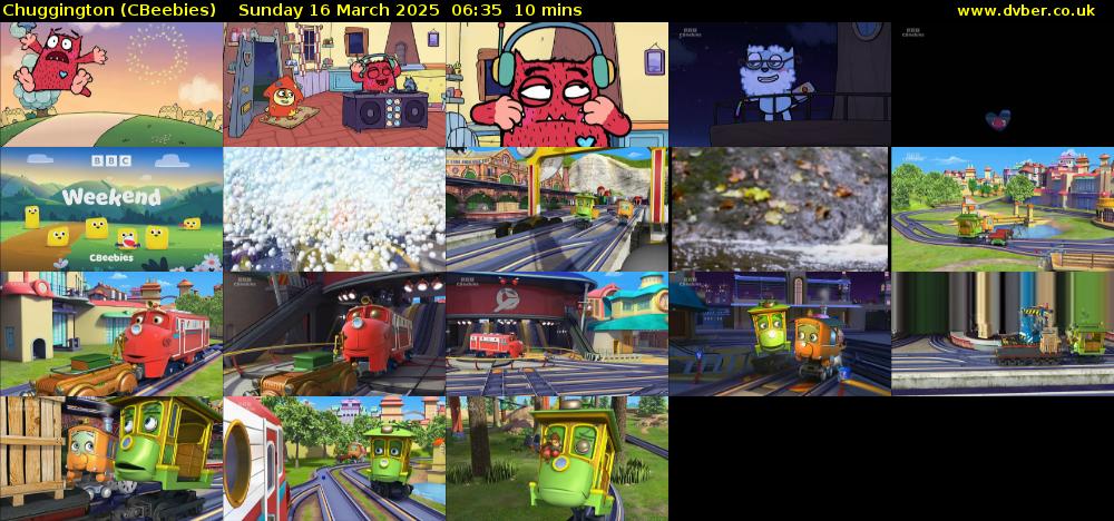Chuggington (CBeebies) Sunday 16 March 2025 06:35 - 06:45