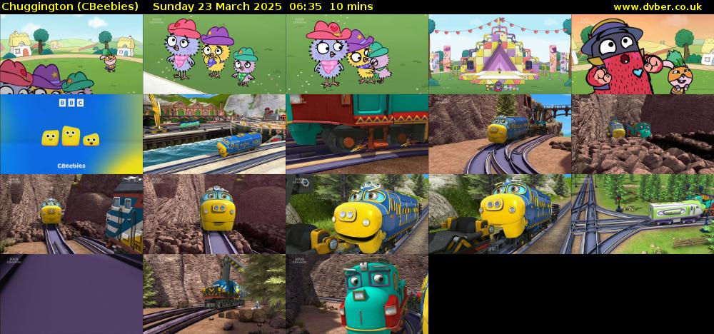 Chuggington (CBeebies) Sunday 23 March 2025 06:35 - 06:45
