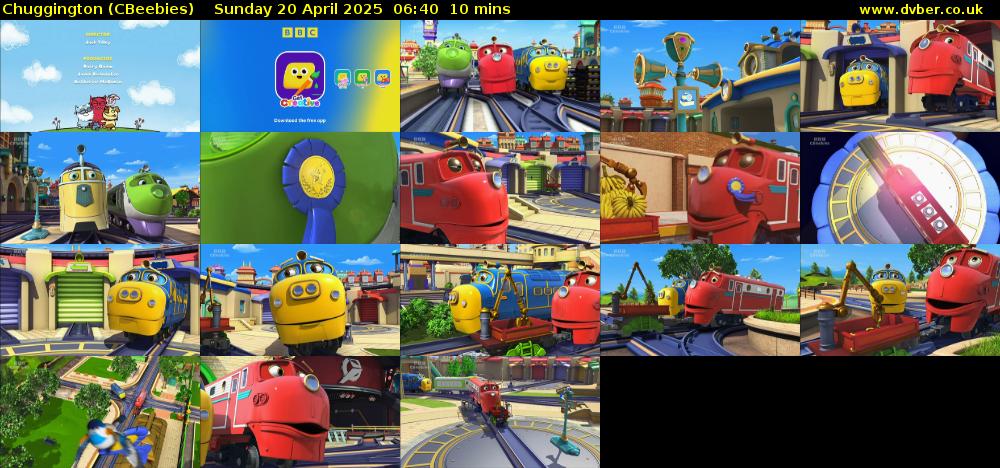 Chuggington (CBeebies) Sunday 20 April 2025 06:40 - 06:50