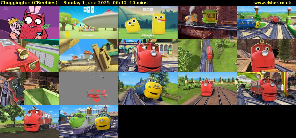 Chuggington (CBeebies) Sunday 1 June 2025 06:40 - 06:50