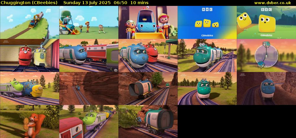 Chuggington (CBeebies) Sunday 13 July 2025 06:50 - 07:00