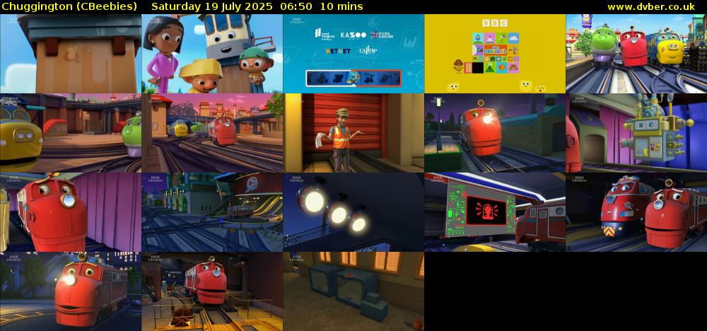 Chuggington (CBeebies) Saturday 19 July 2025 06:50 - 07:00