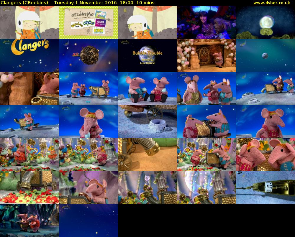 Clangers (CBeebies) Tuesday 1 November 2016 18:00 - 18:10