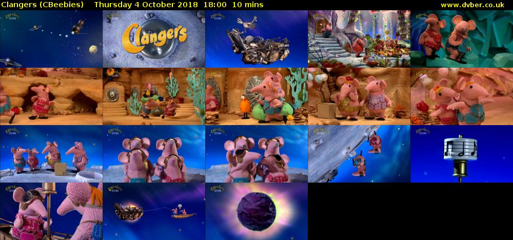 Clangers (CBeebies) Thursday 4 October 2018 18:00 - 18:10