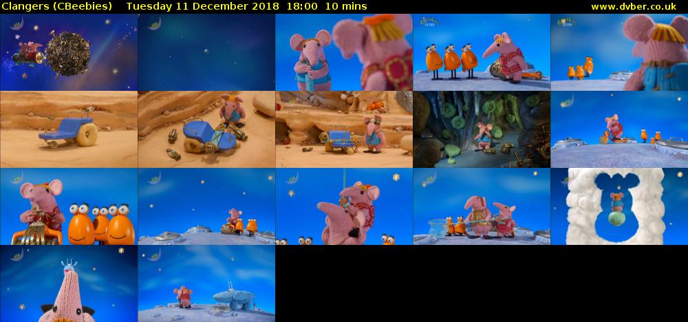 Clangers (CBeebies) Tuesday 11 December 2018 18:00 - 18:10