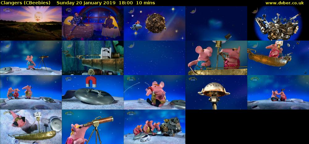 Clangers (CBeebies) Sunday 20 January 2019 18:00 - 18:10